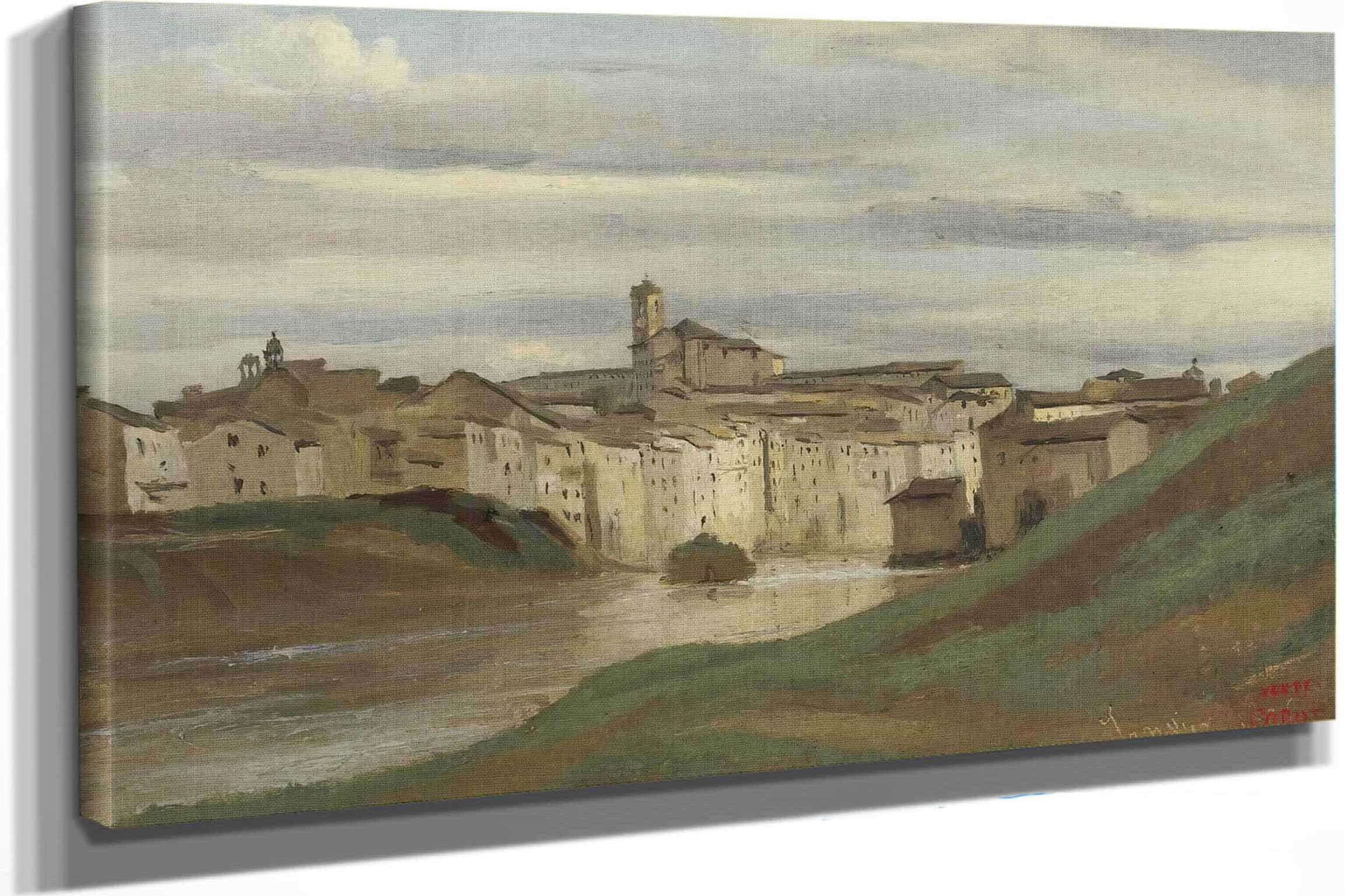 On The Banks Of The Tiber Rome by Jean Baptiste Camille Corot