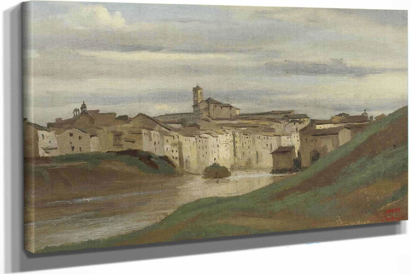 On The Banks Of The Tiber Rome by Jean Baptiste Camille Corot