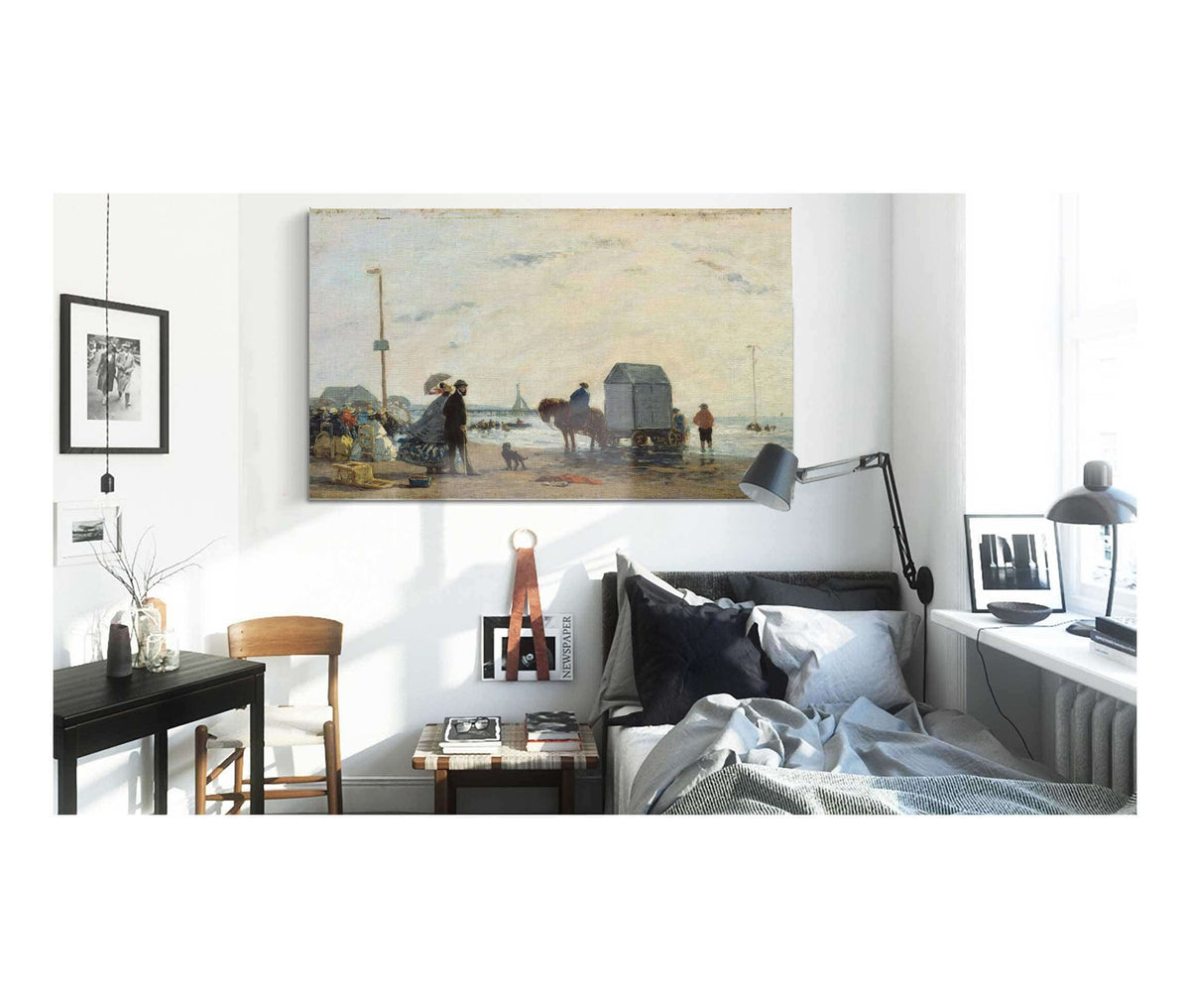 On The Beach At Trouville by Eugene Boudin