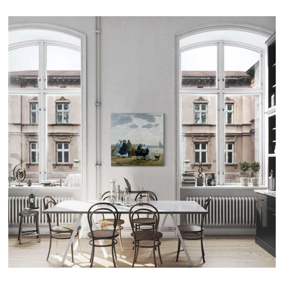 On The Beach Dieppe by Eugene Boudin