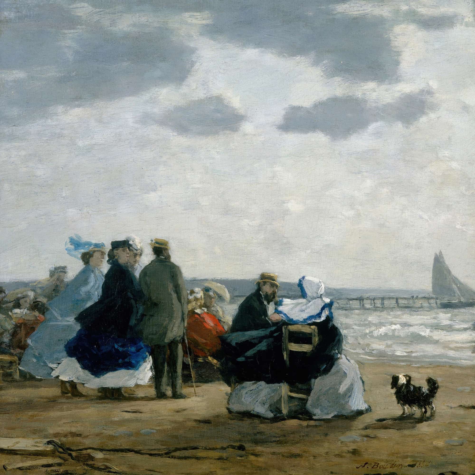 On The Beach Dieppe by Eugene Boudin