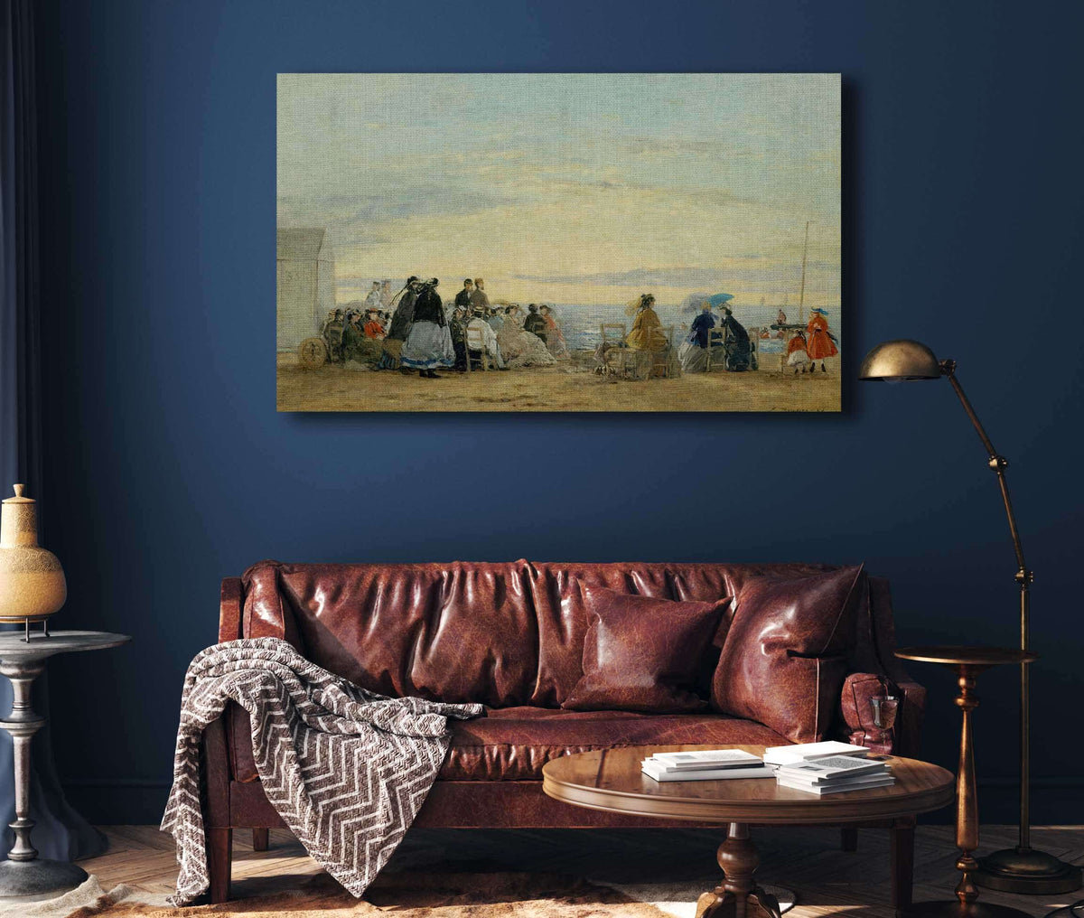 On The Beach Sunset by Eugene Boudin