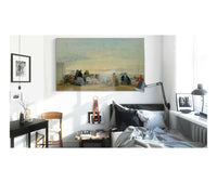 On The Beach Sunset by Eugene Boudin