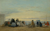 On The Beach Sunset by Eugene Boudin