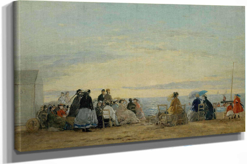 On The Beach Sunset by Eugene Boudin