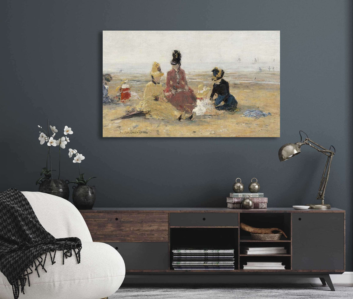 On The Beachtrouville by Eugene Boudin