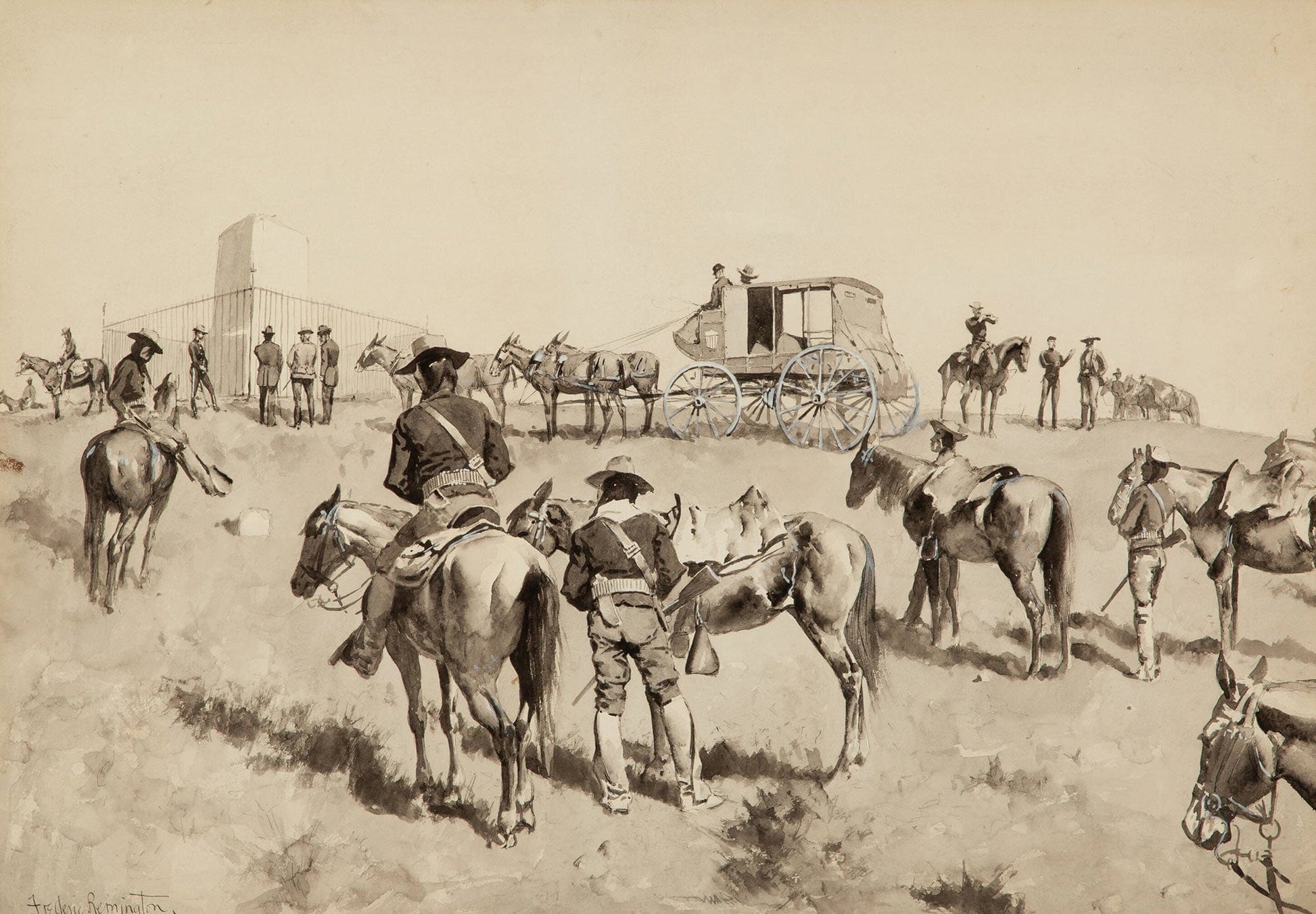 On The Bighorn by Frederic Remington