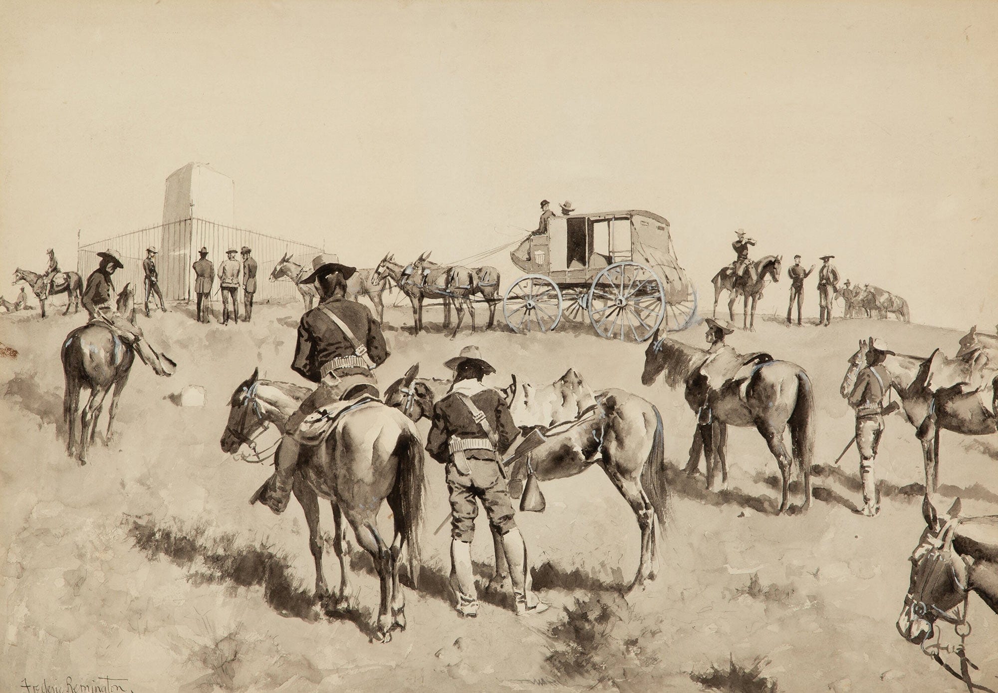 On The Bighorn by Frederic Remington