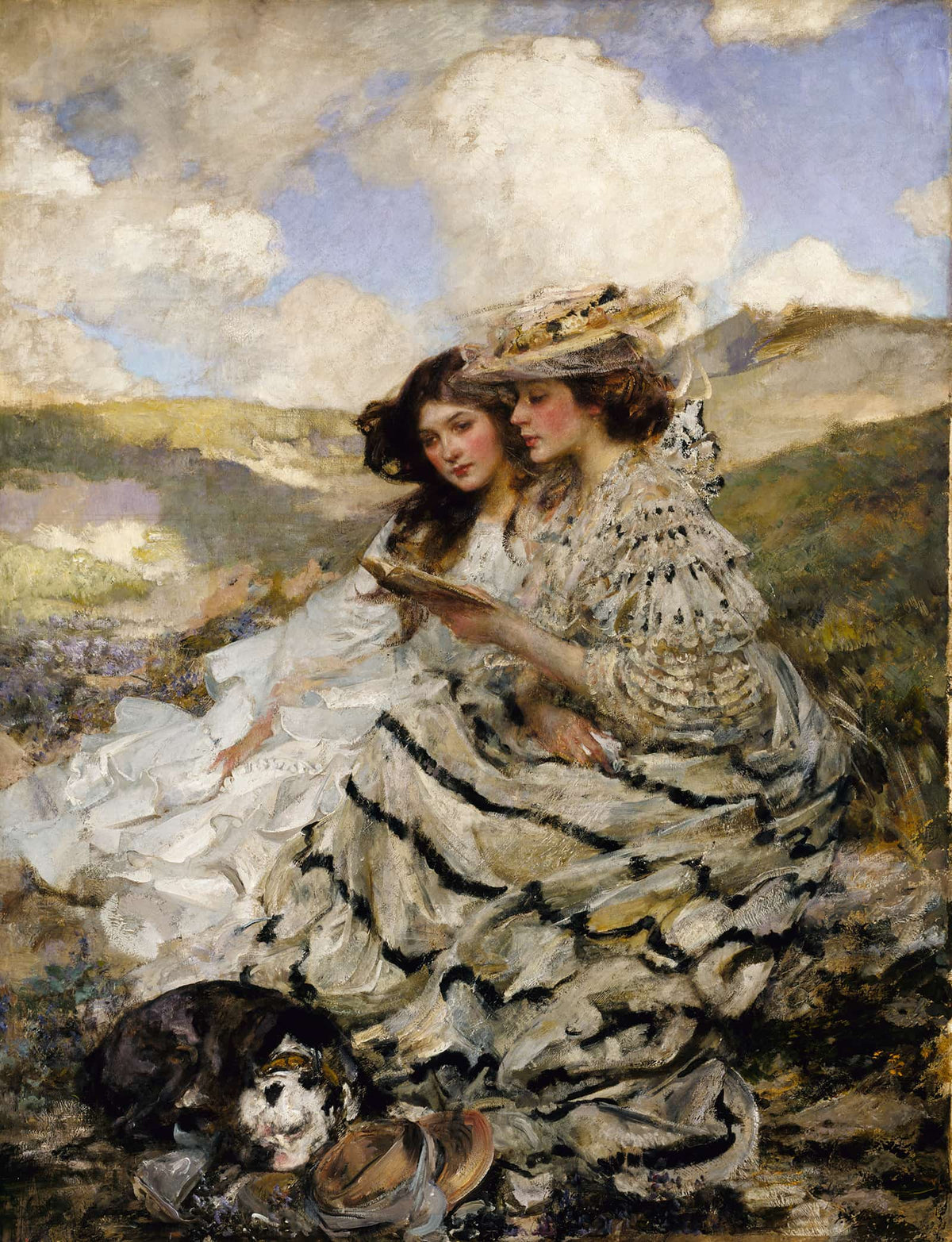 On The Dunes Lady Shannon And Kitty by James Jebusa Shannon