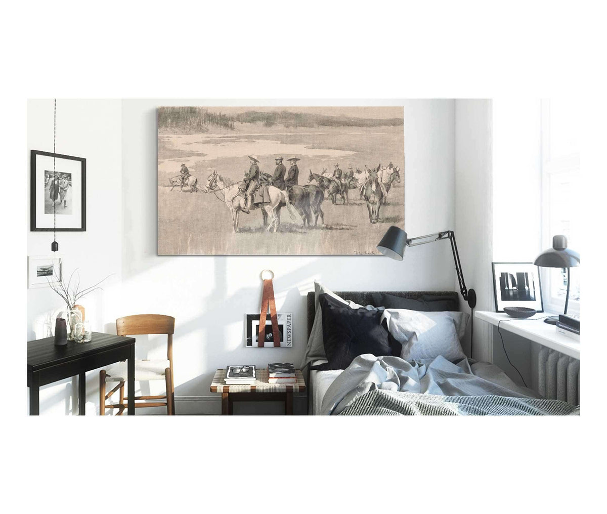 On The Head Waters Burgess Finding A Ford by Frederic Remington