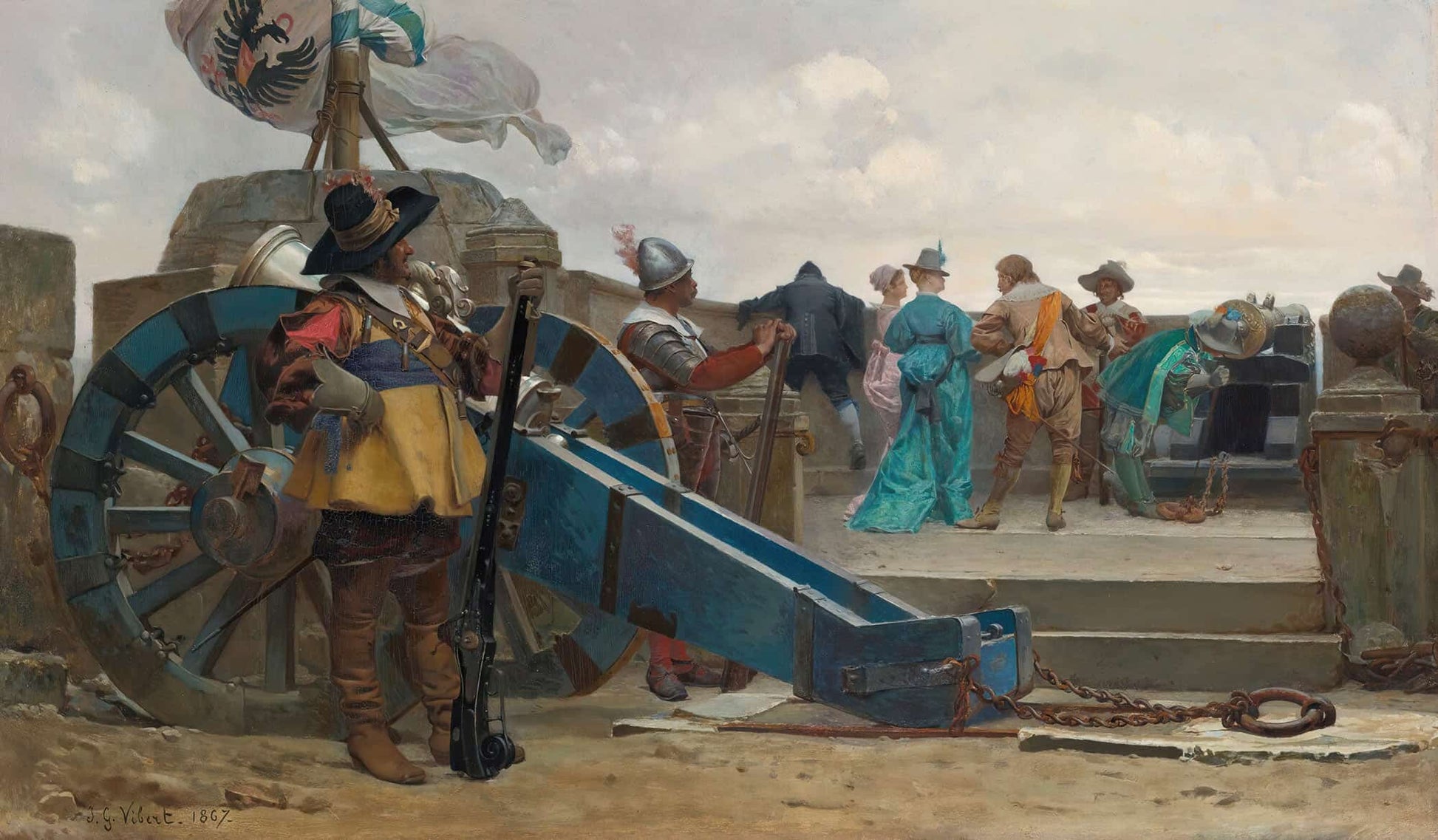 On The Ramparts by Jehan Georges Vibert