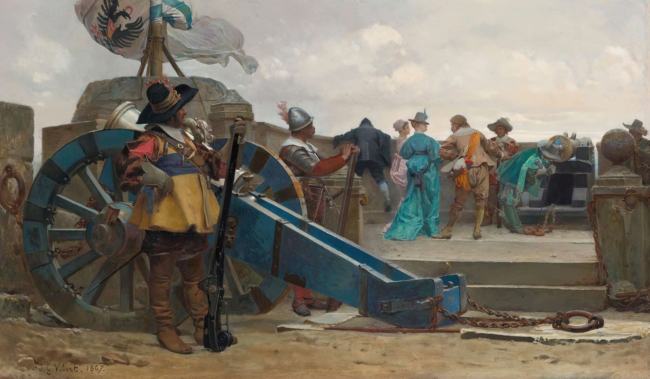 On The Ramparts by Jehan Georges Vibert
