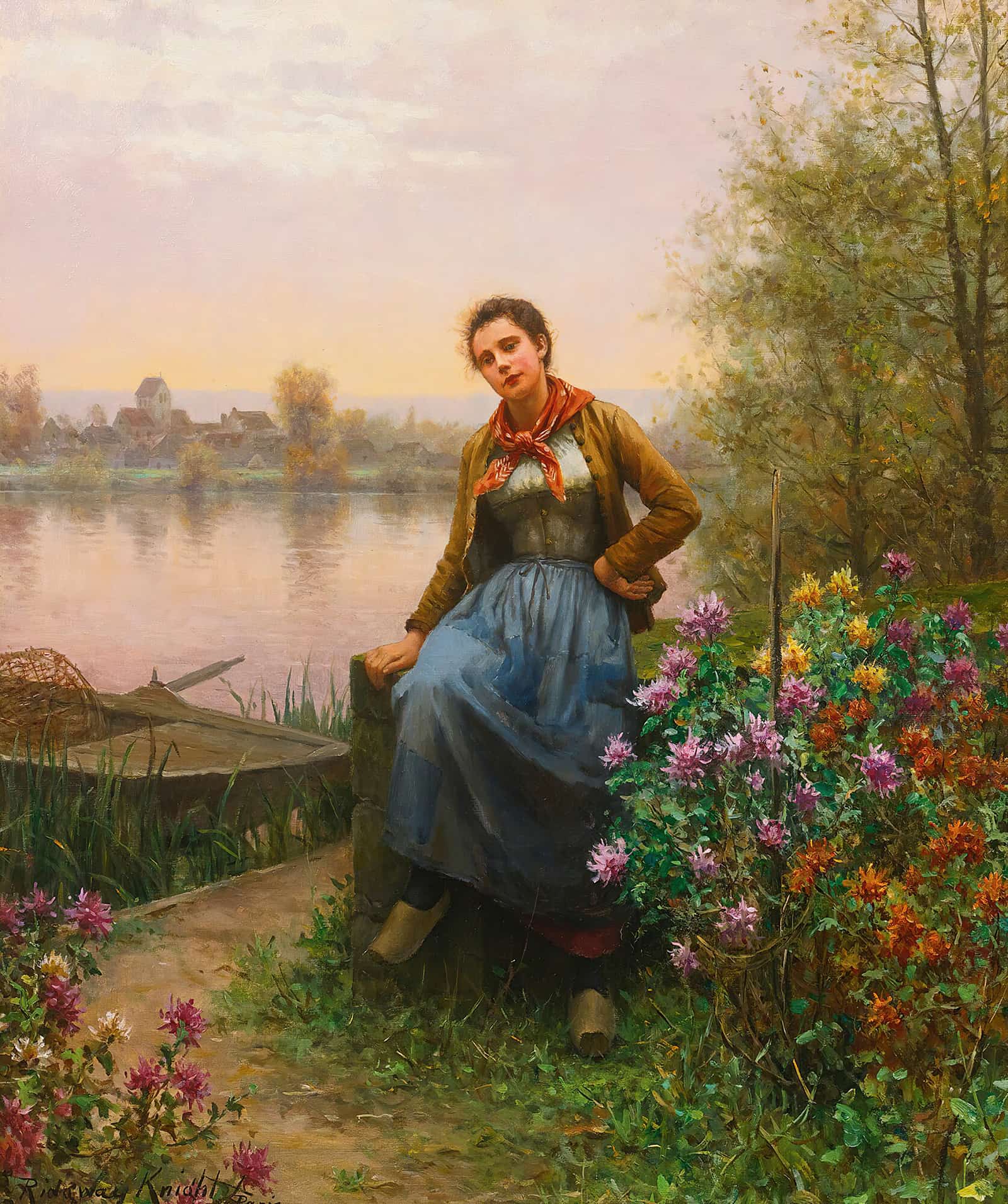 On The Rivers Edge by Daniel Ridgway Knight