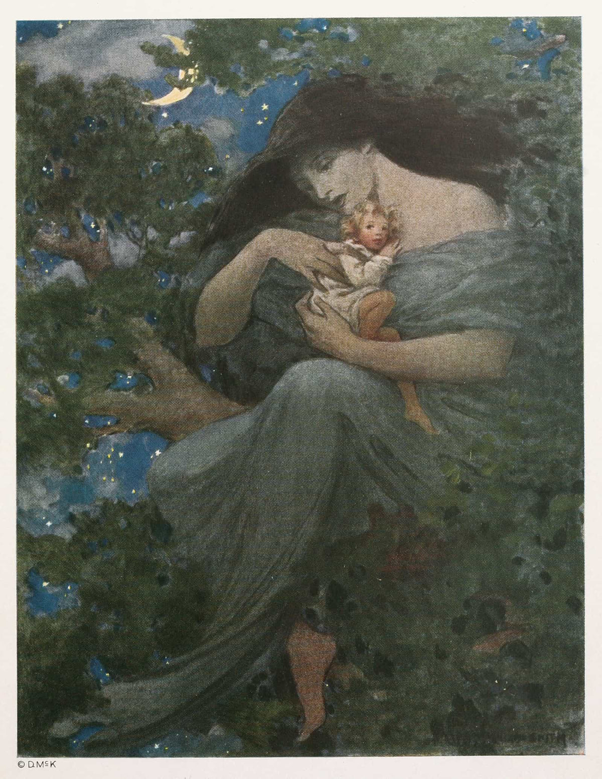 On The Top Of The Great Beech Tree by Jessie Willcox Smith