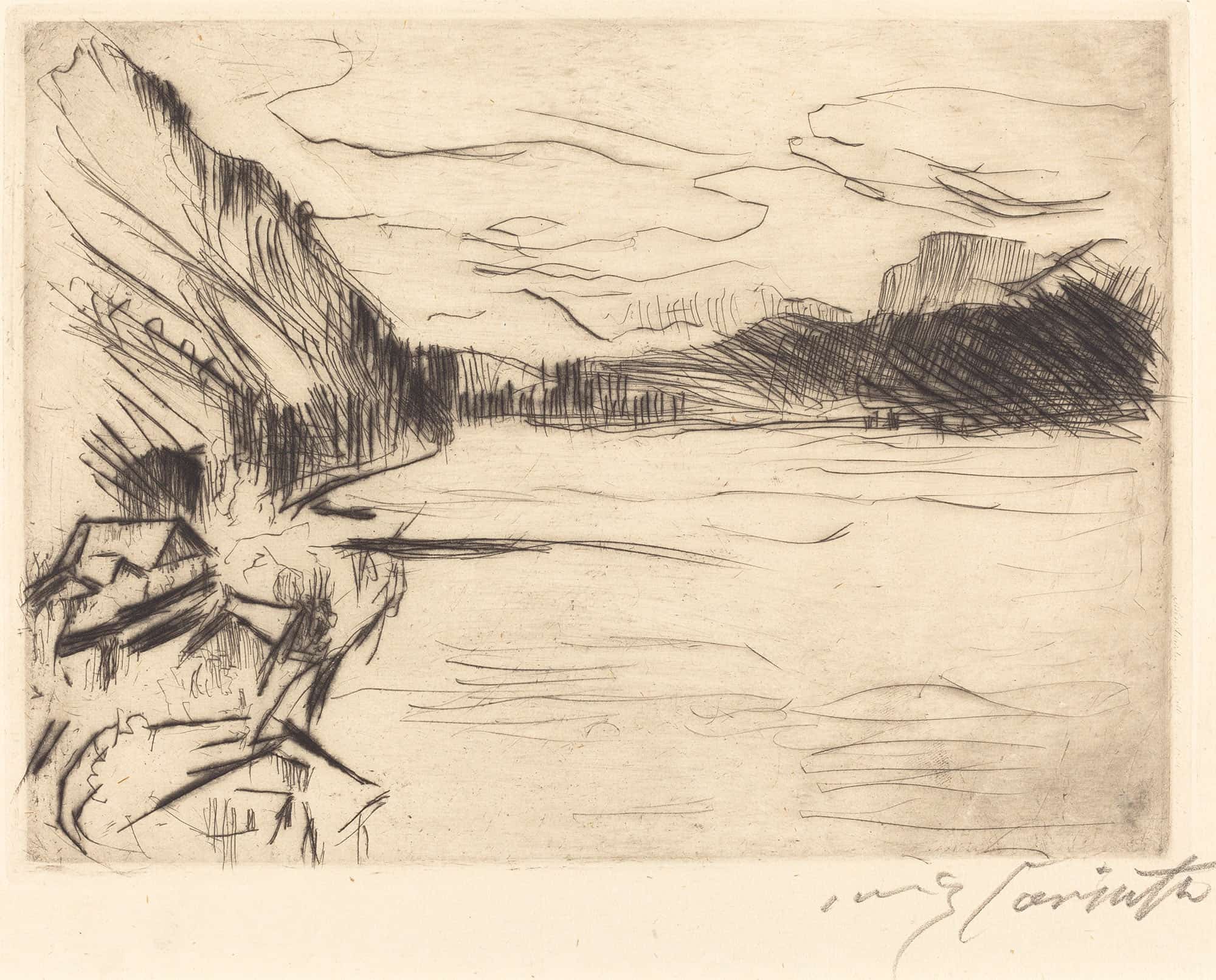 On Walchen Lake Am Walchensee by Lovis Corinth