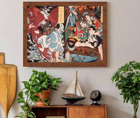 Oniwaka And Carp Taira No Koremochi And The Demon by Tsukioka Yoshitoshi