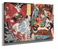 Oniwaka And Carp Taira No Koremochi And The Demon by Tsukioka Yoshitoshi