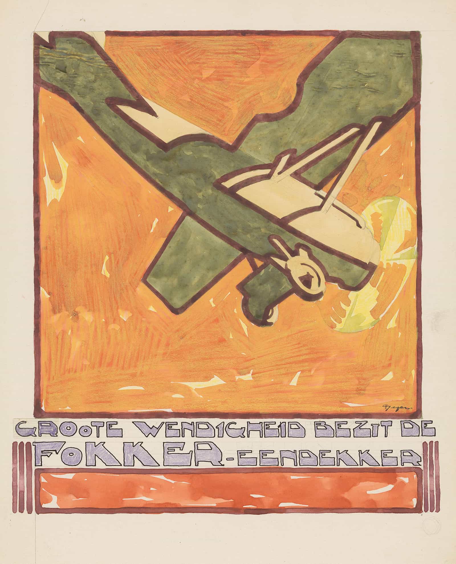 Ontwerp Voor Reclame Voor De `Fokker Eendekker by Reijer Stolk