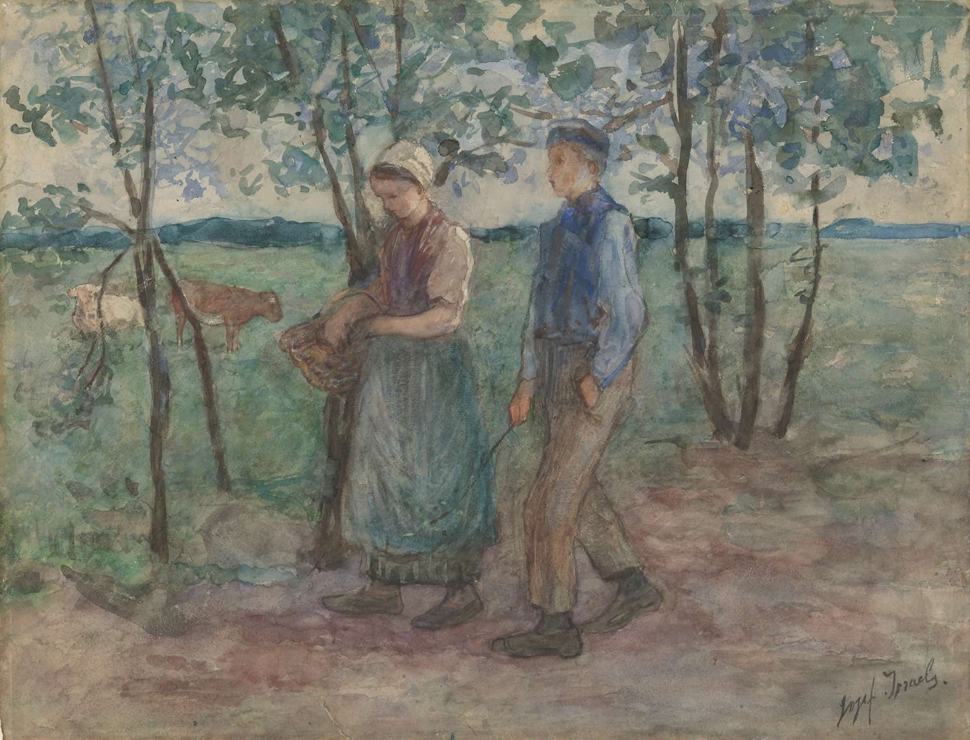 Op Vrijersvoeten by Jozef Israels