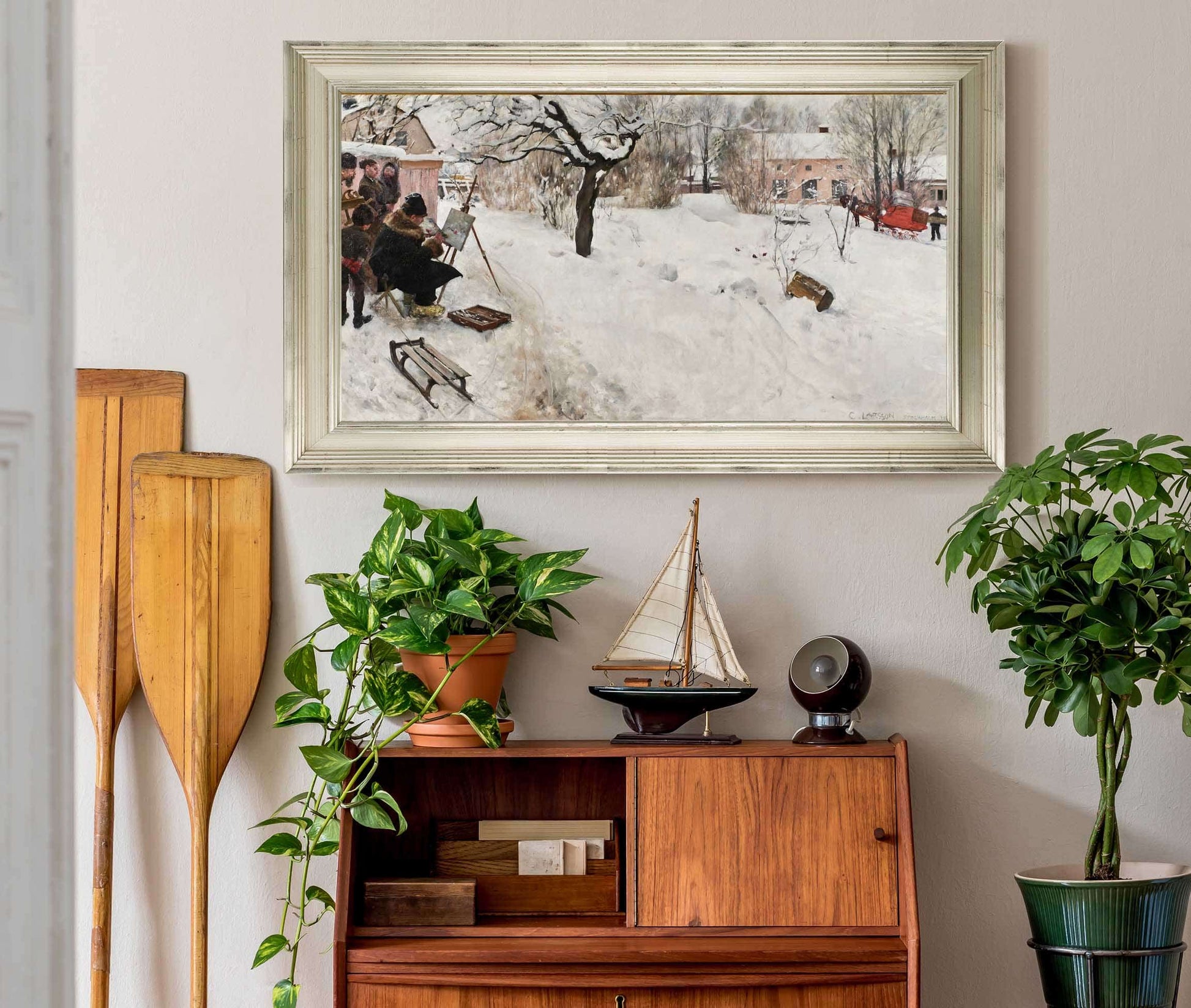 Open Air Painter Winter Motif From Asogatan Stockholm by Carl Larsson