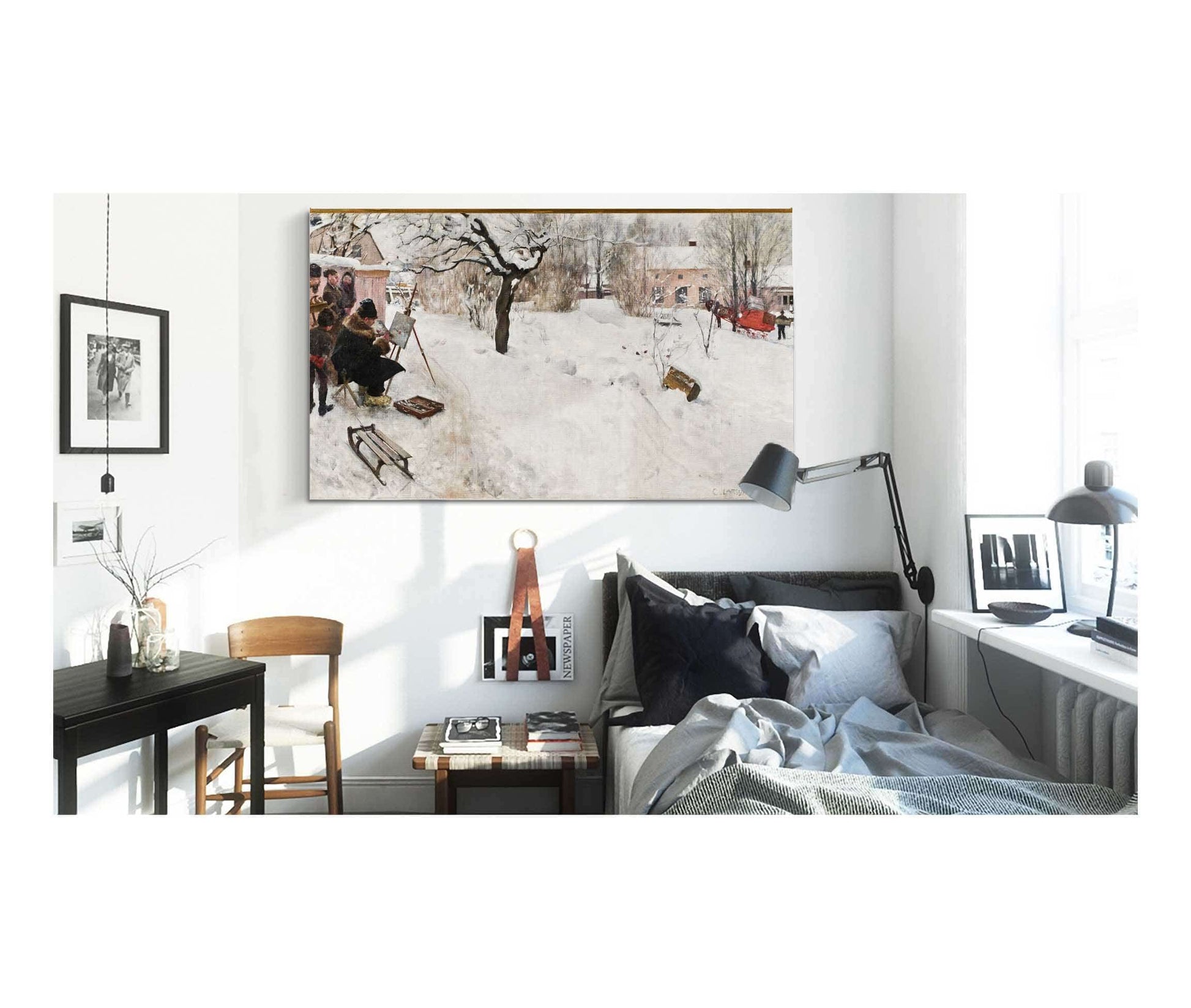 Open Air Painter Winter Motif From Asogatan Stockholm by Carl Larsson