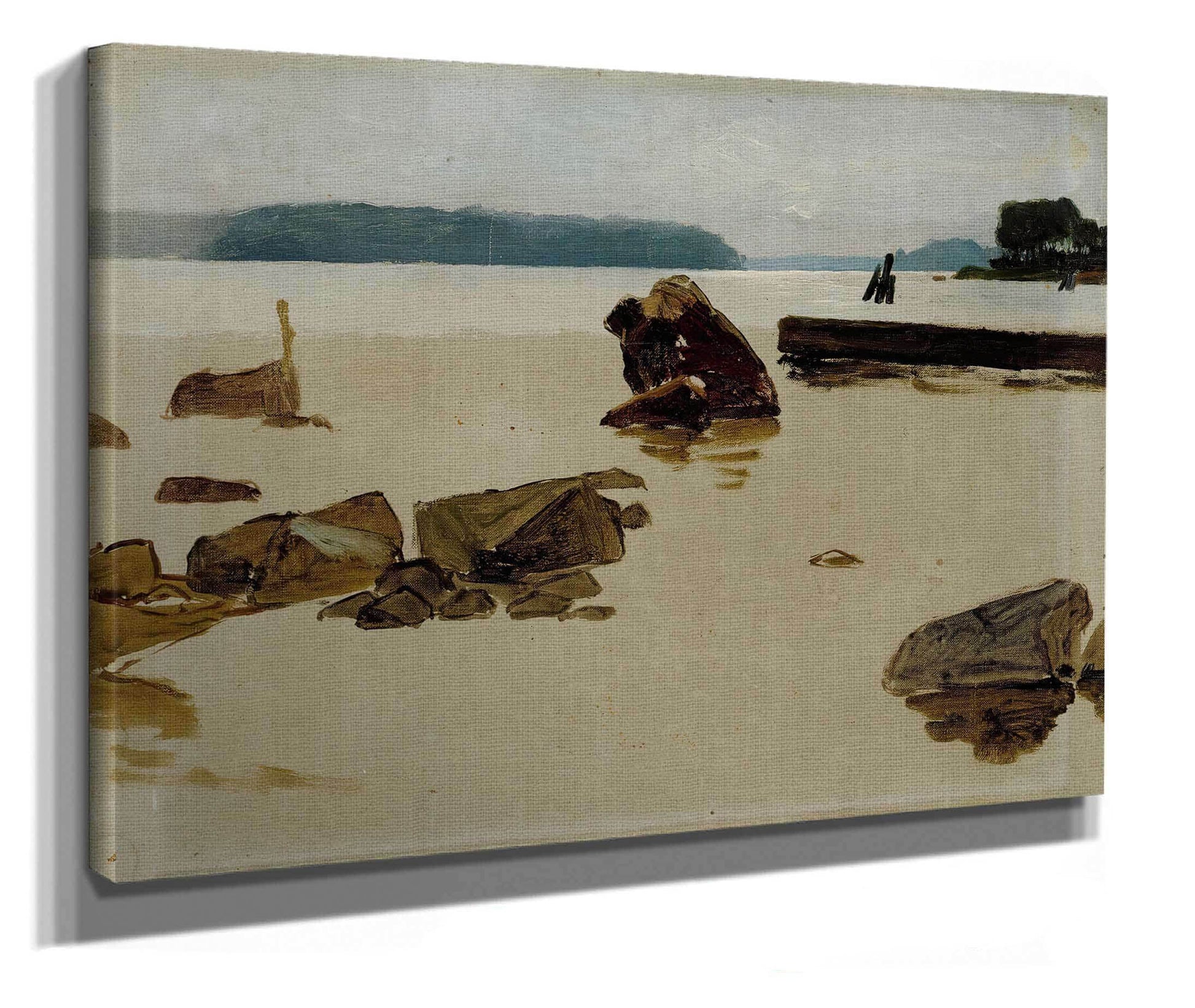 Open Sea Off Haikko Study For Boys Playing On The Shore by Albert Edelfelt
