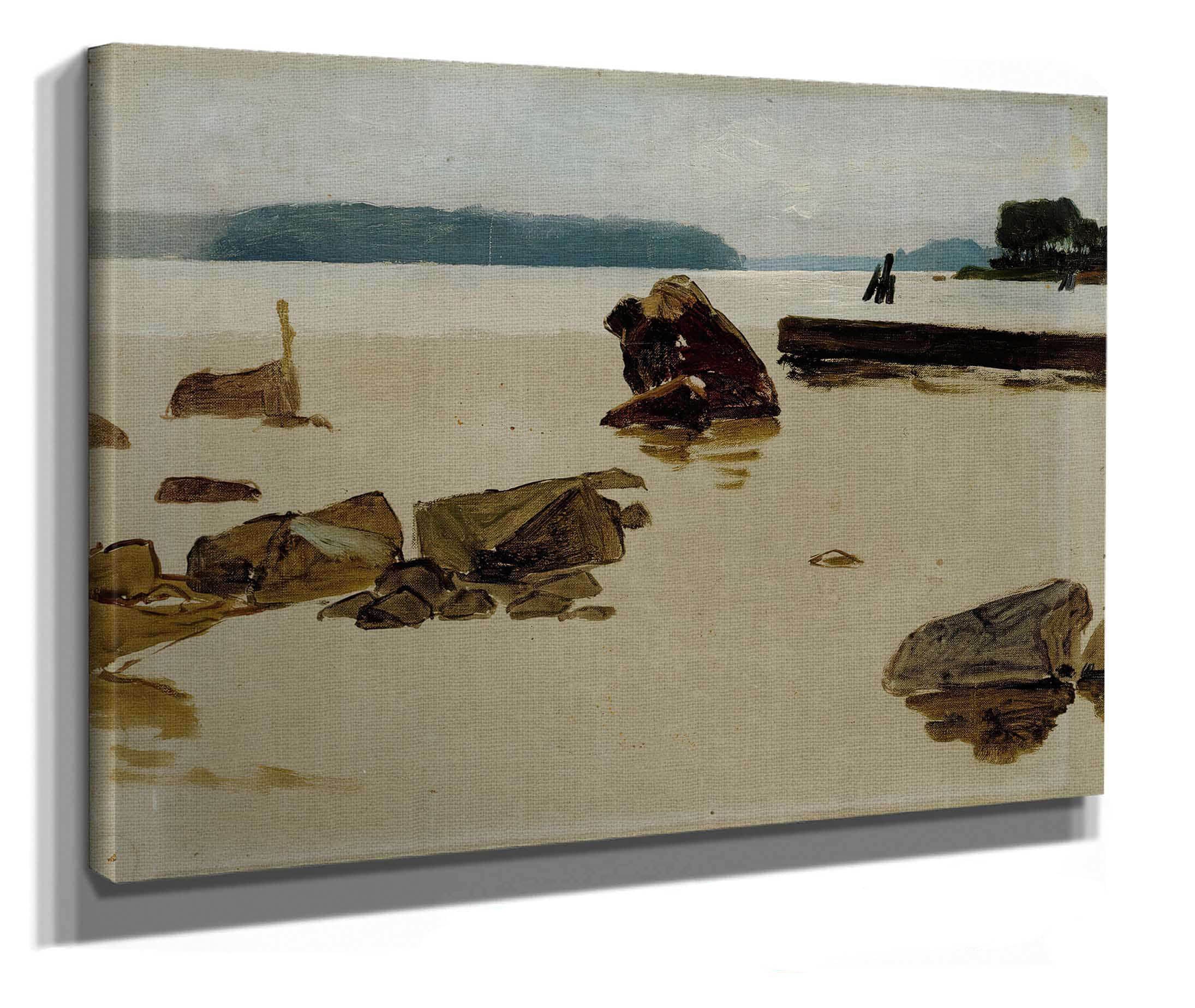 Open Sea Off Haikko Study For Boys Playing On The Shore by Albert Edelfelt