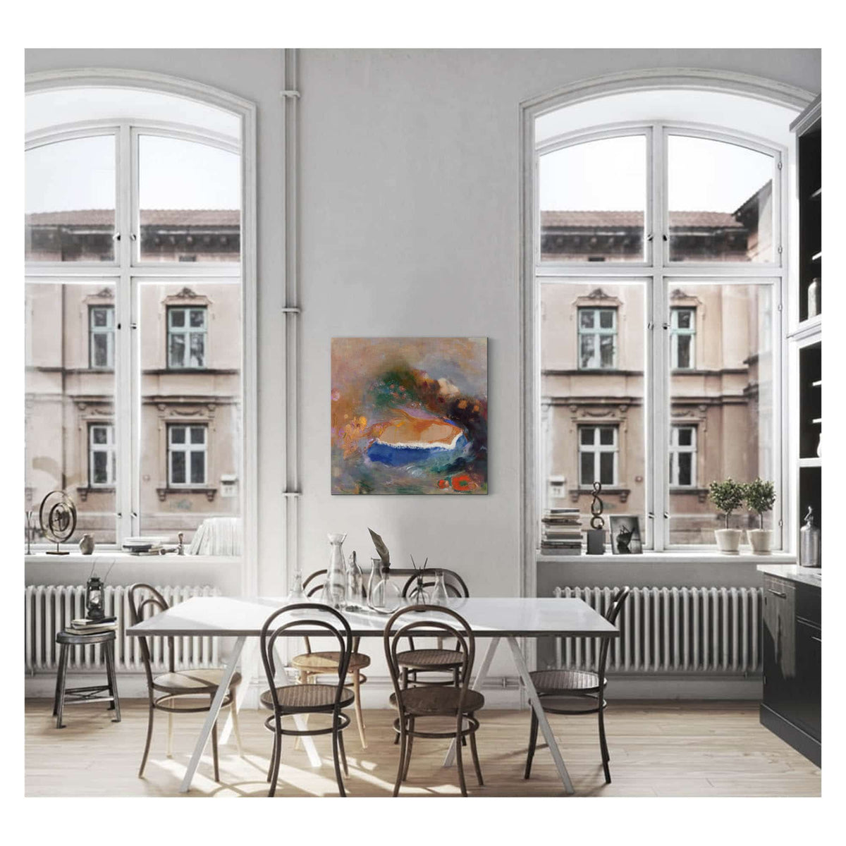 Ophelia With A Blue Wimple In The Water  by Odilon Redon