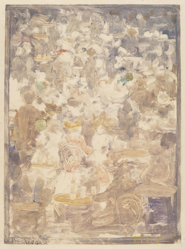 Outdoor Cafe Scene by Maurice Prendergast