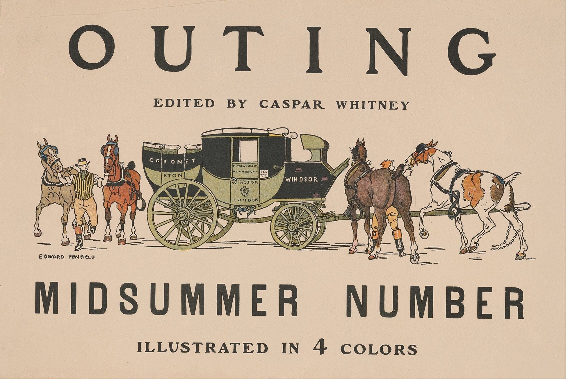 Outing Edited By Caspar Whitney Between And by Edward Penfield