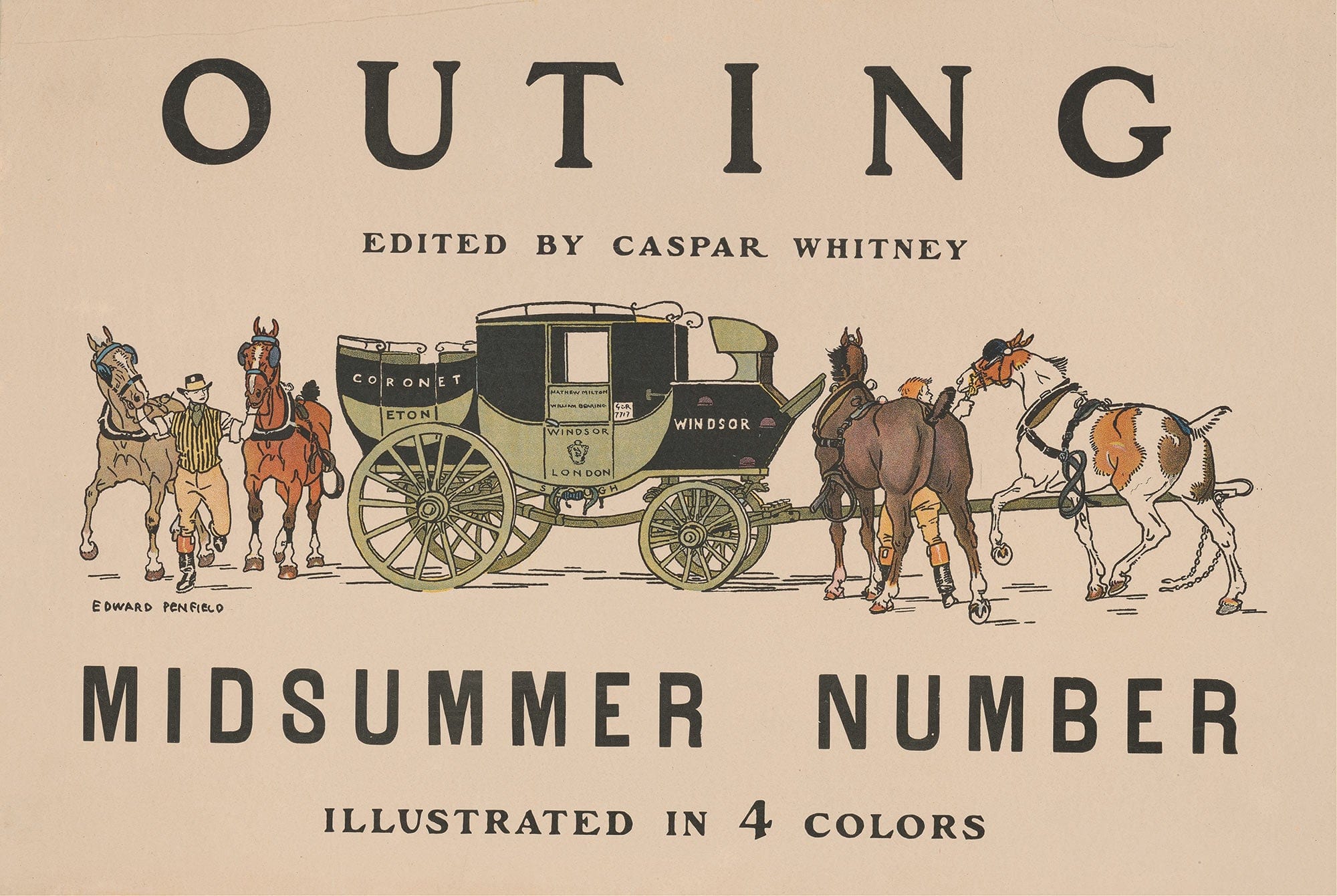 Outing Edited By Caspar Whitney Between And by Edward Penfield