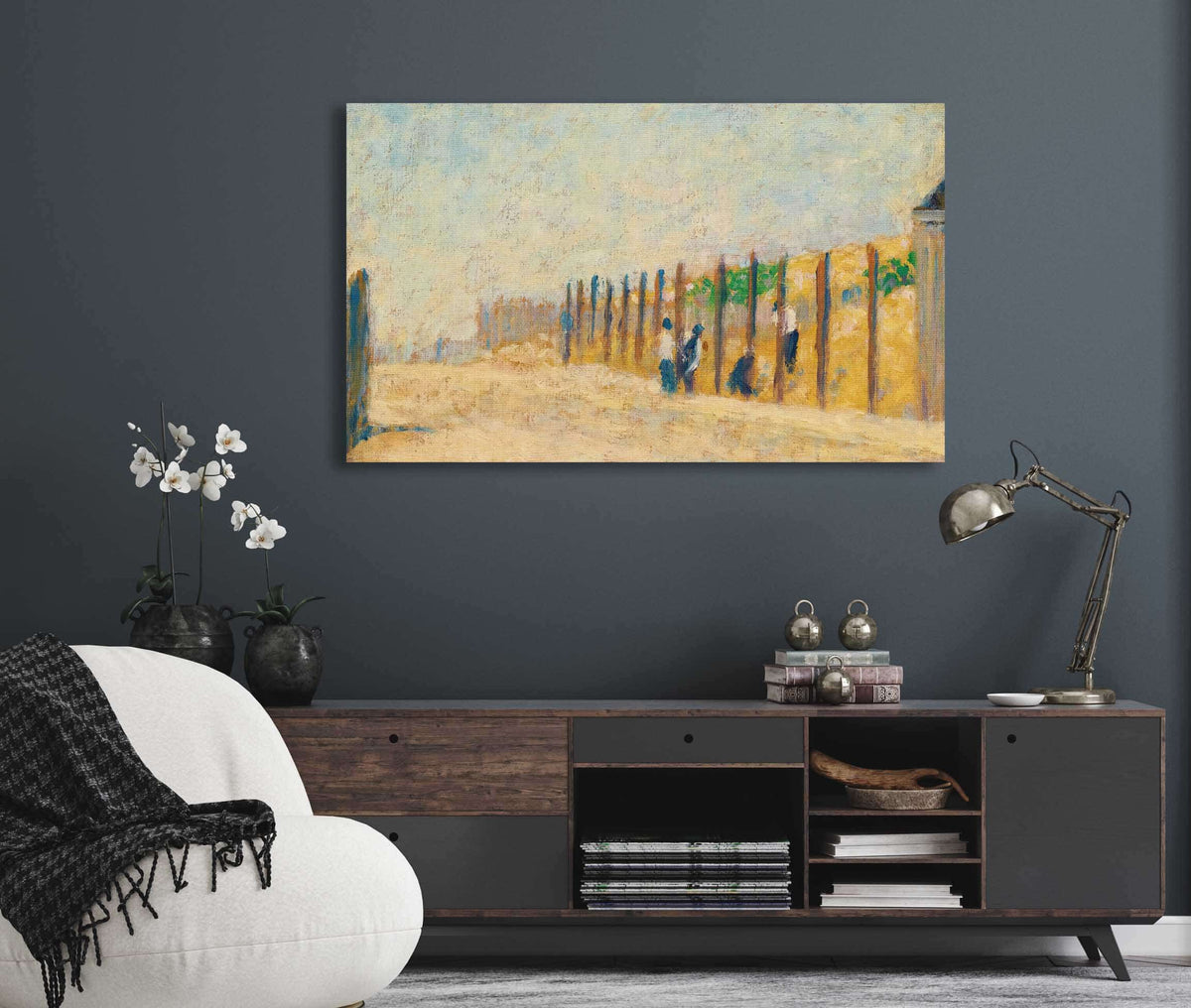 Ouvriers Enfoncant Des Pieux by Georges Seurat