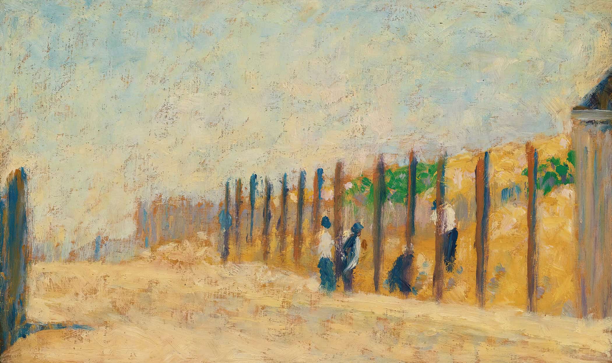 Ouvriers Enfoncant Des Pieux by Georges Seurat