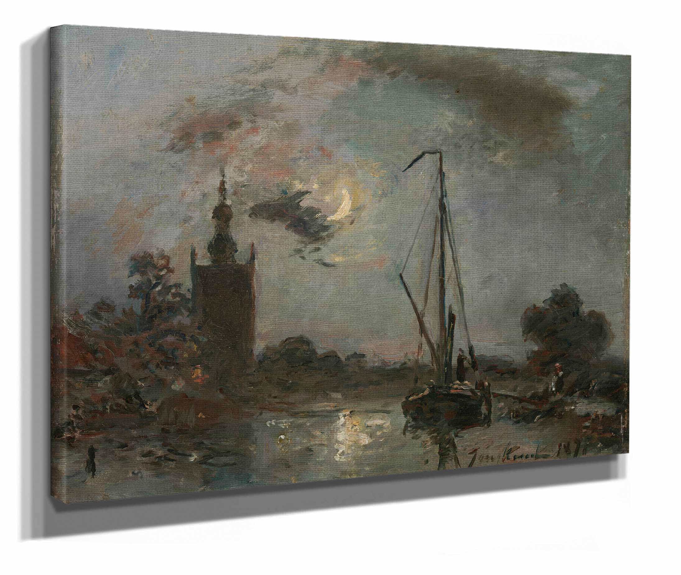 Overschie In The Moonlight by Johan Barthold Jongkind