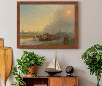 Ox Carts In The Ukrainian Steppe by Ivan Konstantinovich Aivazovsky