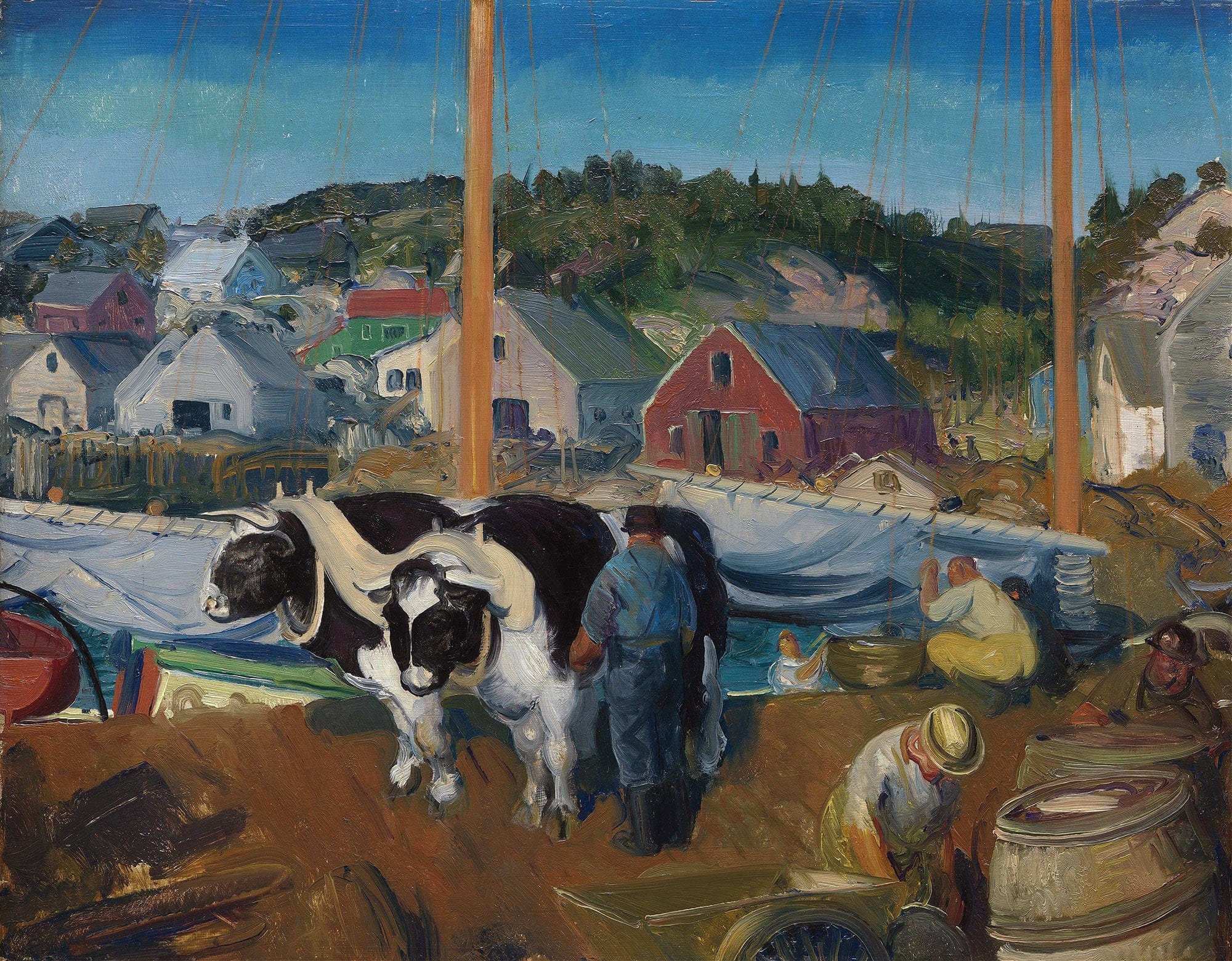 Ox Team Wharf At Matinicus by George Wesley Bellows