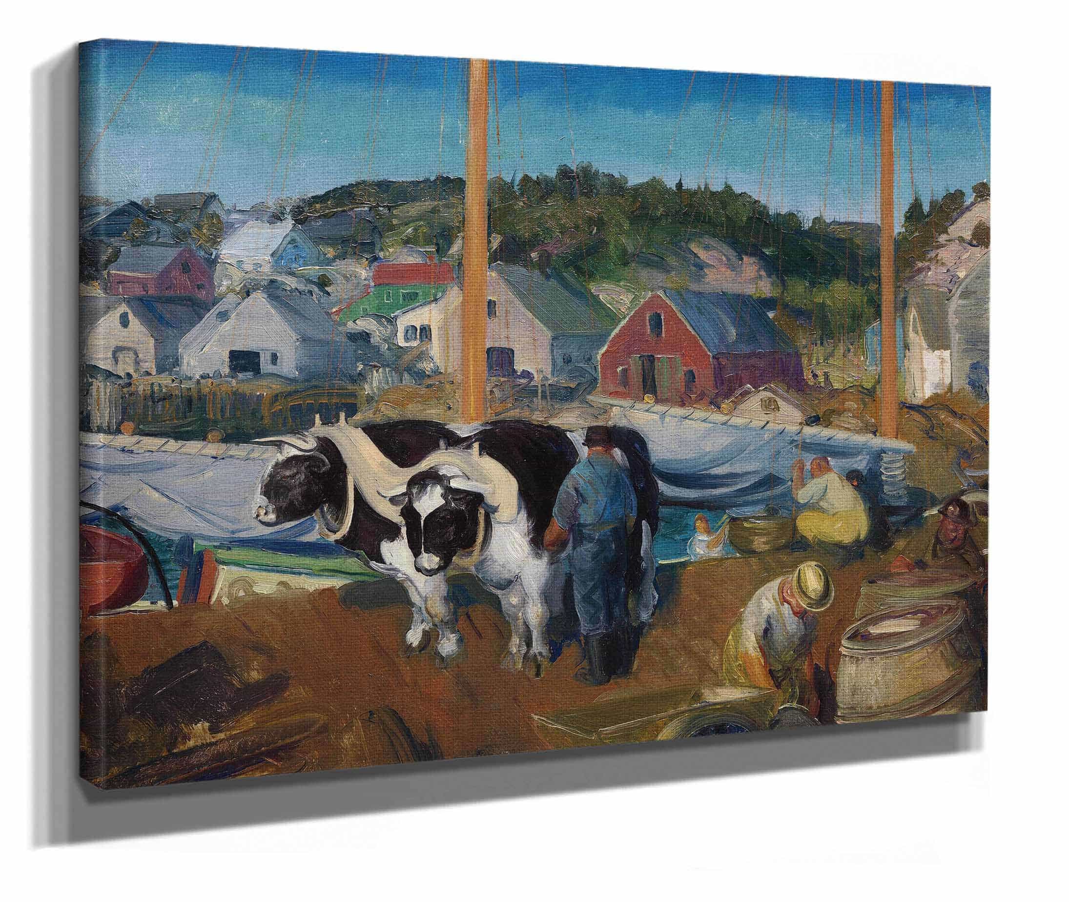 Ox Team Wharf At Matinicus by George Wesley Bellows