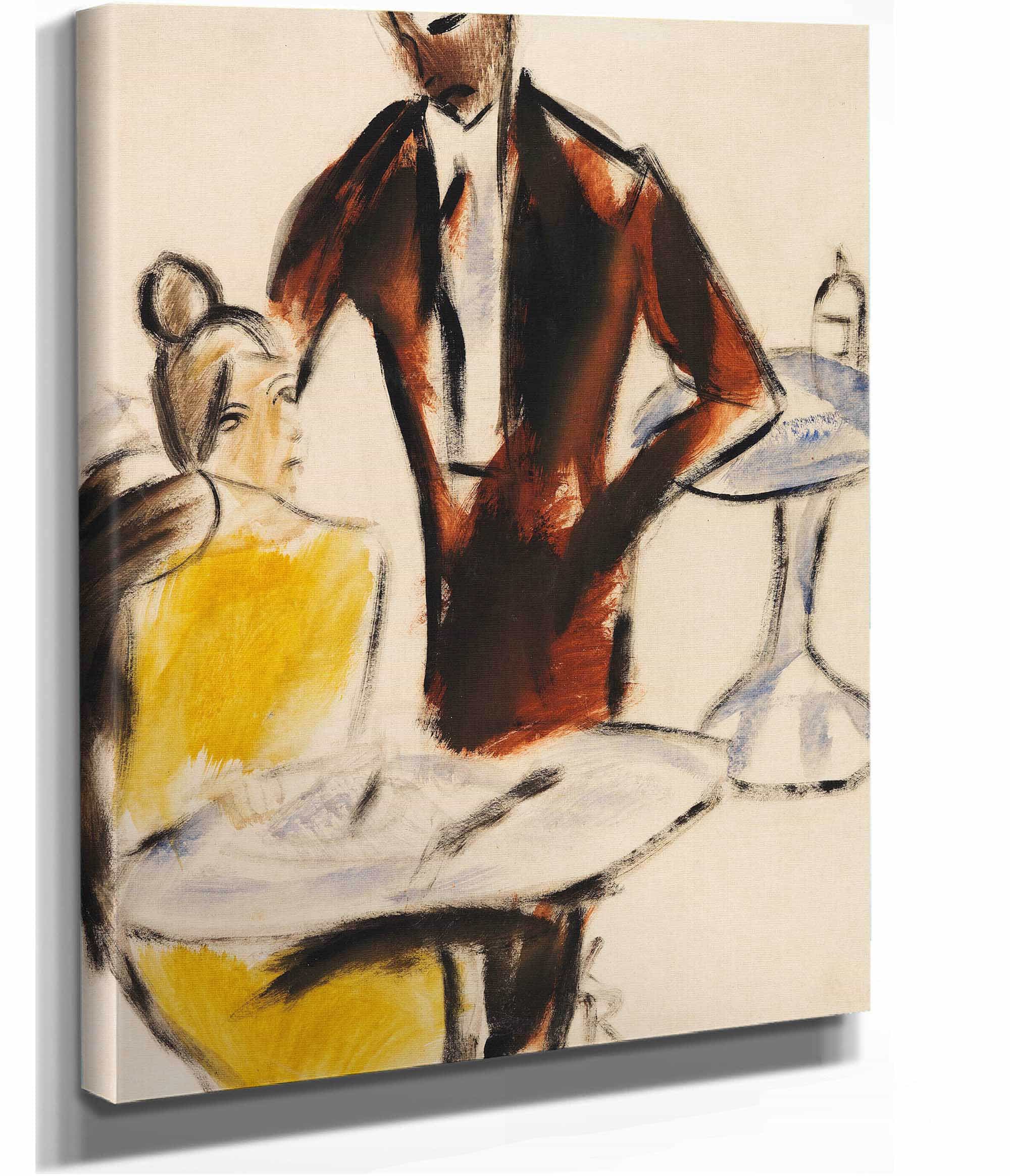 Paar Szene Im Cafe by Christian Rohlfs