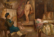 Painter And A Model by Tadeusz Makowski
