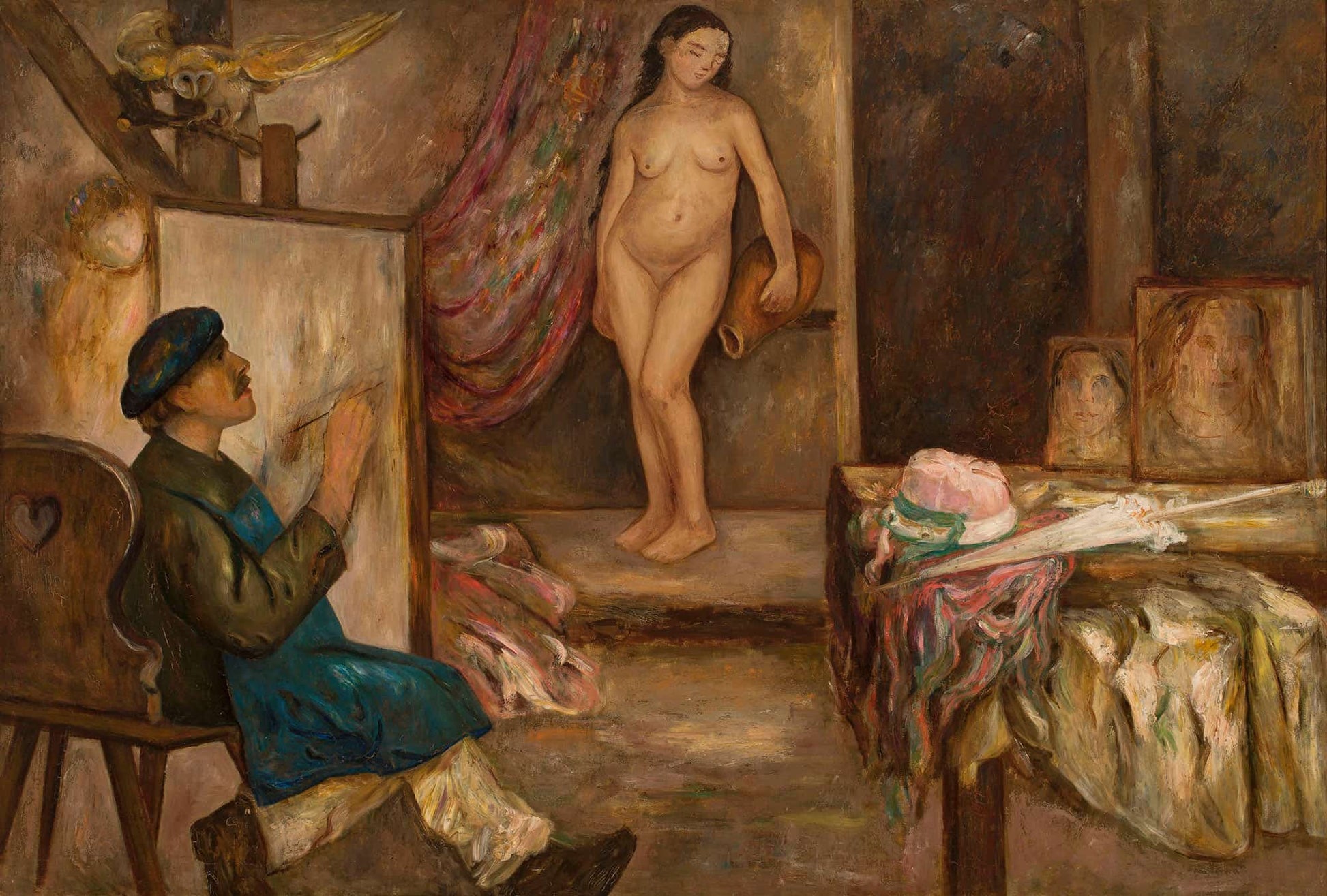 Painter And A Model by Tadeusz Makowski
