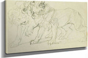 Pair Of Lions  by Theodore Gericault