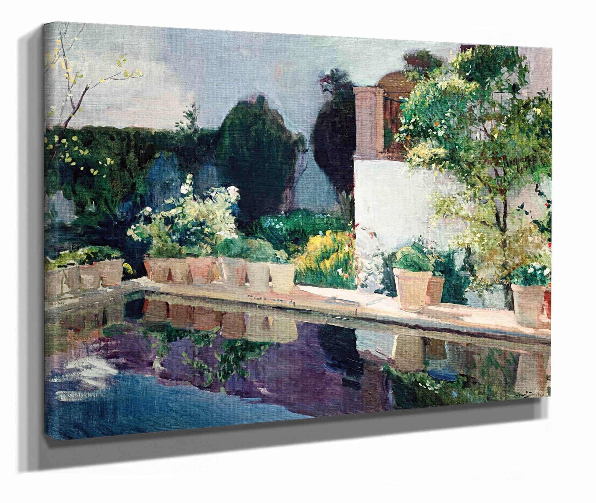 Palace Of Pond Royal Gardens In Seville by Joaquin Sorolla