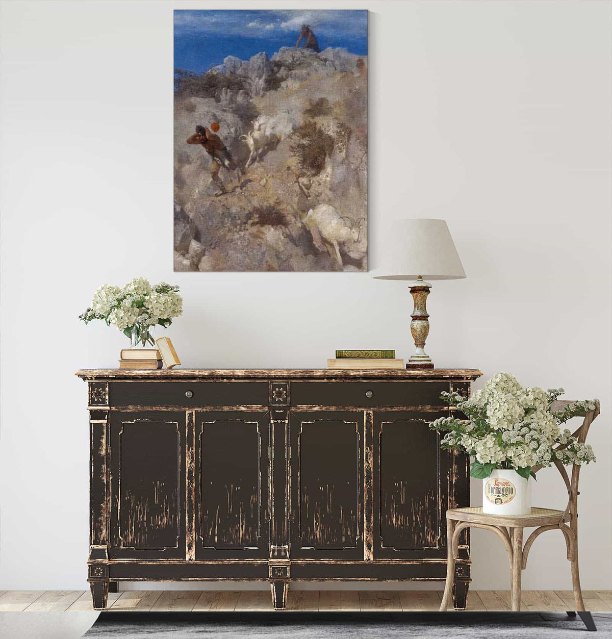 Pan Frightening A Shepherd Terrified Panic by Arnold Bocklin