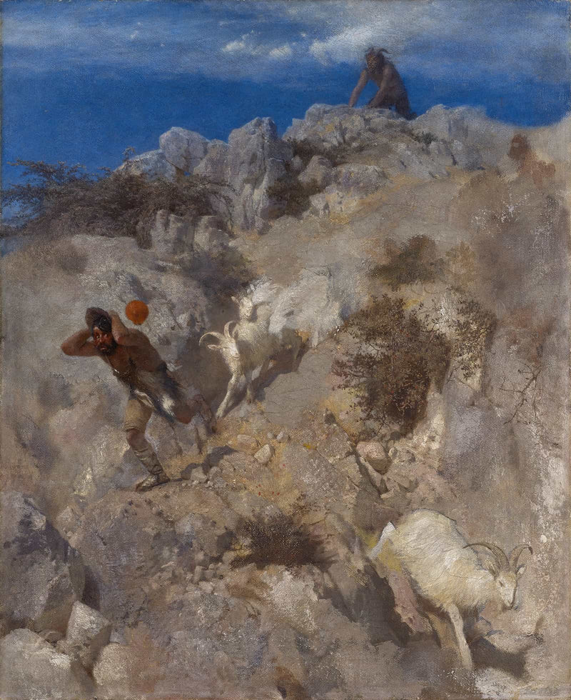 Pan Frightening A Shepherd Terrified Panic by Arnold Bocklin