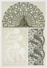Paon Grille Fer Forge Cigales Et Groseiller Linge Damasse Libellules Et Pissenlit Dentelle by Maurice Pillard Verneuil
