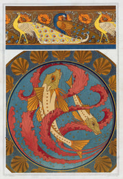 Paons Et Pavots Bordure Grondins Algues Et Coquilles Plat En Email Cloisonne by Maurice Pillard Verneuil