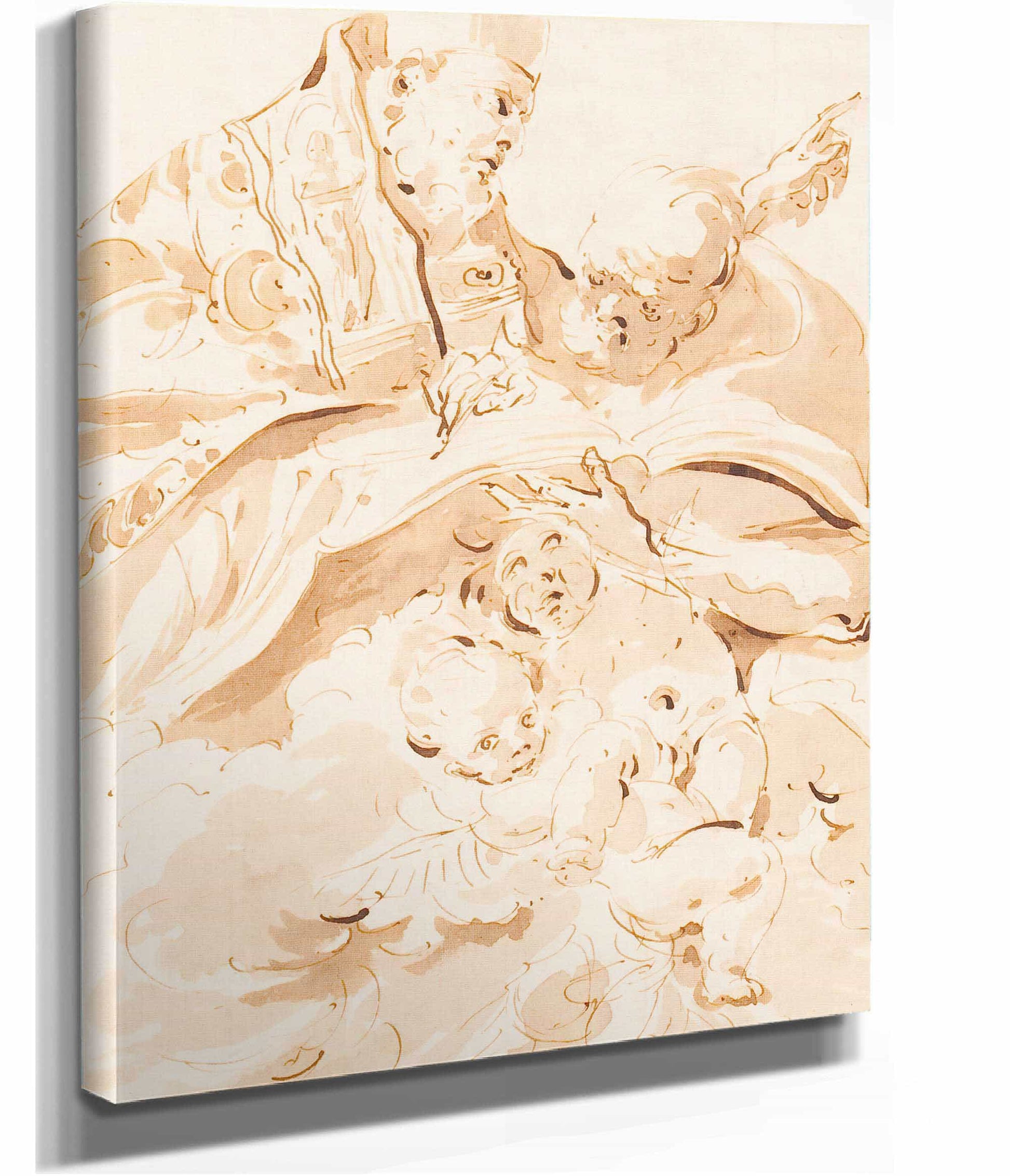 Papal Declaration St Augustine With Scribe And Angels by Giovanni Domenico Tiepolo