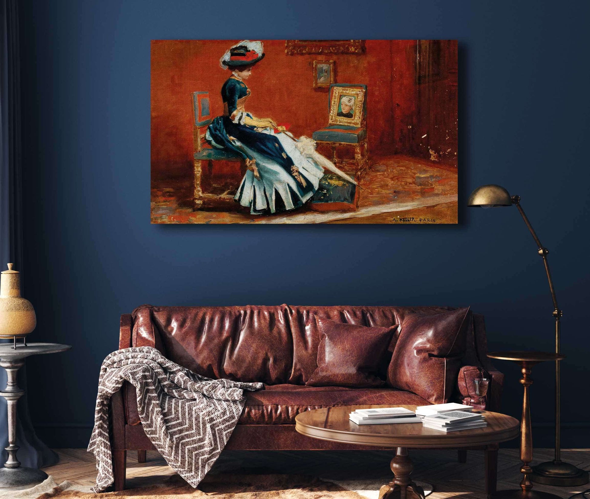 Paris A Young Lady In A Gallery By Albert Von Keller