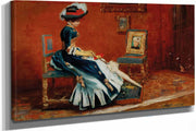 Paris A Young Lady In A Gallery By Albert Von Keller