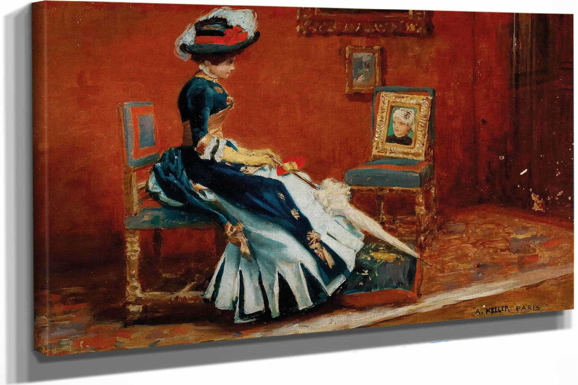 Paris A Young Lady In A Gallery By Albert Von Keller